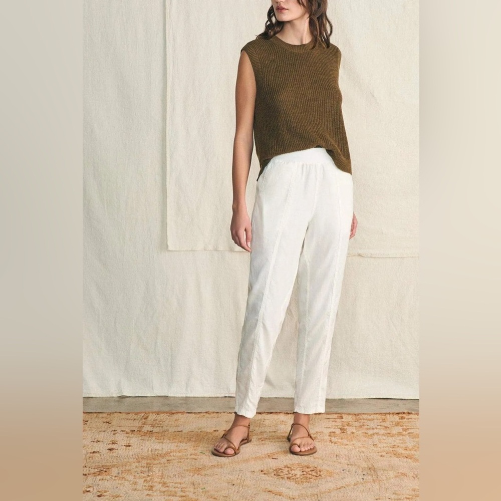 Faherty Arlie Pant in White Linen Size XXS Boho European Summer Minimalist Beach